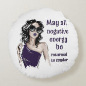 負のエネルギーを送信者に返す ラウンドクッション (裏面)