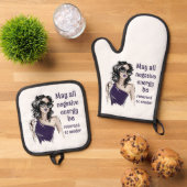 負のエネルギーを送信者に返す 鍋つかみ&鍋敷きセット (トップダウン)