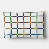 負のカラフル宇宙を持つブレンド虹グリッド アクセサリーポーチ (裏面)