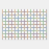 負のカラフル宇宙を持つブレンド虹グリッド ラッピングペーパーシート (正面)