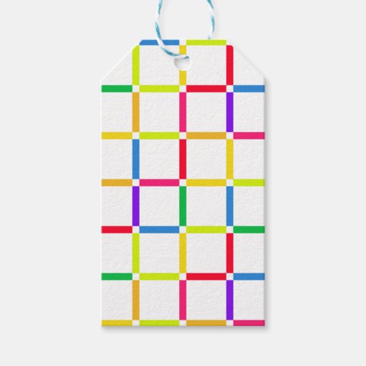 負のカラフル宇宙アーポップ・アートのト付きグリインスパイアッド ギフトタグ (正面)