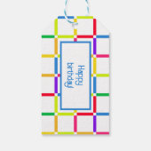 負のカラフル宇宙アーポップ・アートのト付きグリインスパイアッド ギフトタグ (裏面)