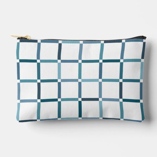 負のカラフル宇宙シートーン色のグリッド アクセサリーポーチ (正面)