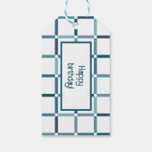 負のカラフル宇宙シートーン色のグリッド ギフトタグ (裏面)