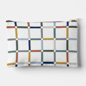 負のカラフル宇宙印象派のグリッド アクセサリーポーチ (裏面)