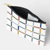 負のカラフル宇宙印象派のグリッド アクセサリーポーチ (見開き)