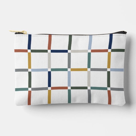 負のカラフル宇宙印象派のグリッド アクセサリーポーチ (正面)