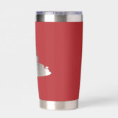 負のポップ・アートの宇宙噴水とアートレッド 保温保冷タンブラー (背面)