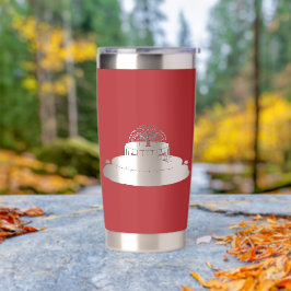 負のポップ・アートの宇宙噴水とアートレッド 保温保冷タンブラー