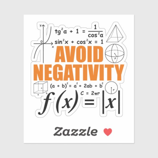 負の値の教えタイポグラフィ数学の家庭教師を避ける シール (シート)