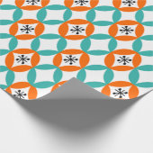 負の前向き宇宙 – オレンジとティール（緑がかった色） ラッピングペーパー (角)