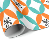 負の前向き宇宙 – オレンジとティール（緑がかった色） ラッピングペーパー (ロールコーナー)