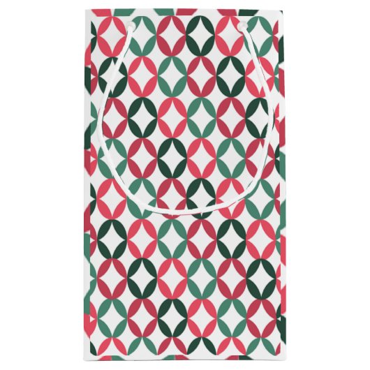 負の前向き宇宙-ティール（緑がかった色）とピンク スモールペーパーバッグ (裏面)