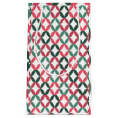 負の前向き宇宙-ティール（緑がかった色）とピンク スモールペーパーバッグ (正面)