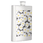 負の宇宙デイジー白い黄色の黒 フラスク (右)