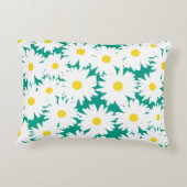 負の宇宙デイジー白い黄色（緑） アクセントクッション (裏面)