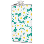 負の宇宙デイジー白い黄色（緑） フラスク (左)