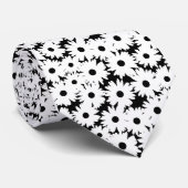 負の宇宙デイジー白の黒 ネクタイ (ロール)