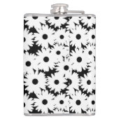 負の宇宙デイジー白の黒 フラスク (裏面)