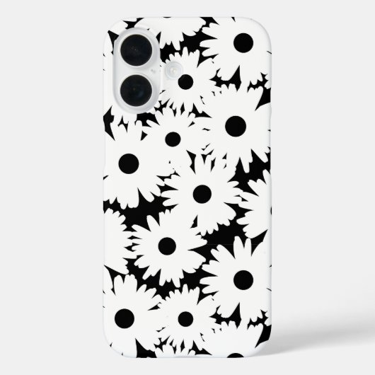 負の宇宙デイジー白の黒 Case-Mate iPhoneケース (裏面)