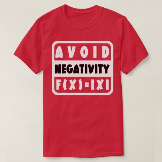 負の数おもしろい数1を避ける Tシャツ (デザイン正面)