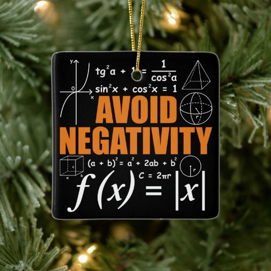 負の数理おもしろい数的先生を避ける セラミックオーナメント (ツリー)