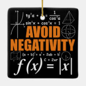 負の数理おもしろい数的先生を避ける セラミックオーナメント (裏面)