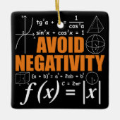負の数理おもしろい数的先生を避ける セラミックオーナメント (正面)