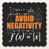 負の数理おもしろい数的先生を避ける ペーパーコースター (正面)