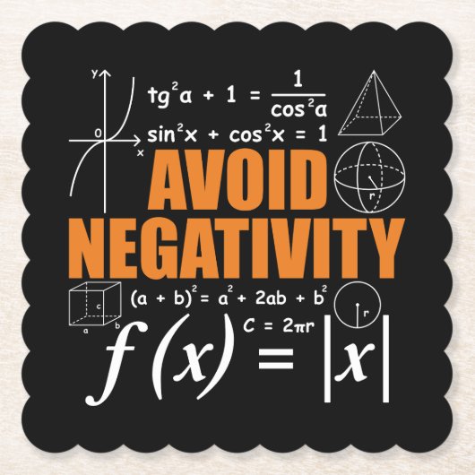 負の数理おもしろい数的先生を避ける ペーパーコースター (正面)