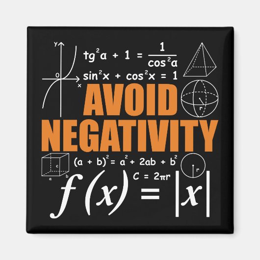 負の数理おもしろい数的先生を避ける マグネット (正面)