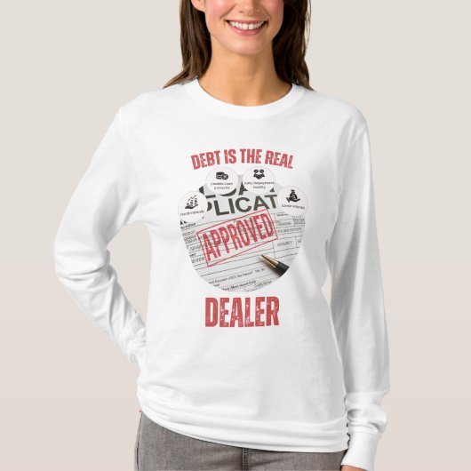 負債は実在親者™所有を認める Tシャツ (正面)