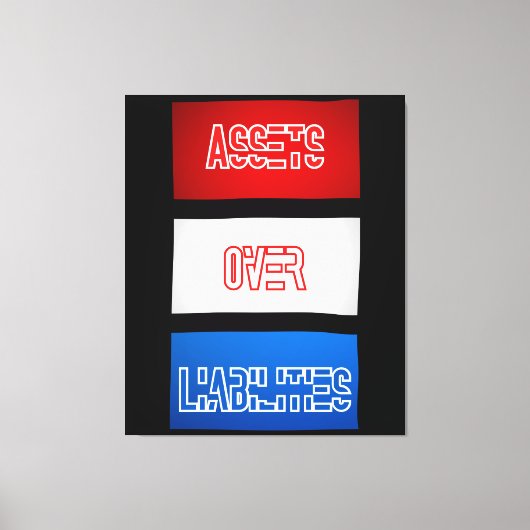 負債を超える資産のフラグのウォールアート キャンバスプリント (正面)