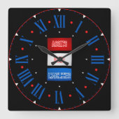 負債を超える資産フラグのローマ数字 スクエア壁時計 (正面)