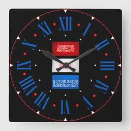 負債を超える資産フラグのローマ数字 スクエア壁時計