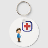 負傷した少年の病院のキ気にーチェイン キーホルダー (正面)