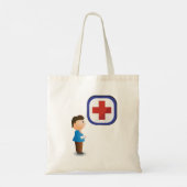 負傷少年の病院トートバ気にッグ トートバッグ (裏面)