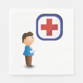 負傷少年気に病院 スタンダードランチョンナプキン (正面)