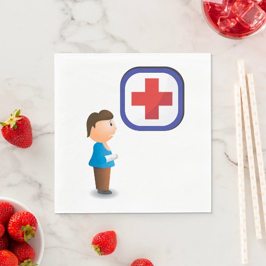 負傷少年気に病院 スタンダードランチョンナプキン