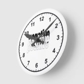 負前向きの値 ラウンド壁時計 (傾斜)