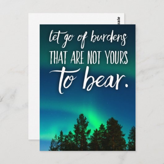 負担の解放やる気を起こさせる引用文 ポストカード (正面/裏面)