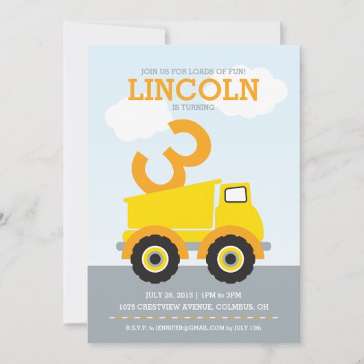 負荷おもしろい誕生日招待状 招待状 (正面)