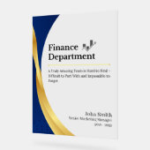 財パーソナライズされた務部 アクリルサイン (傾斜)