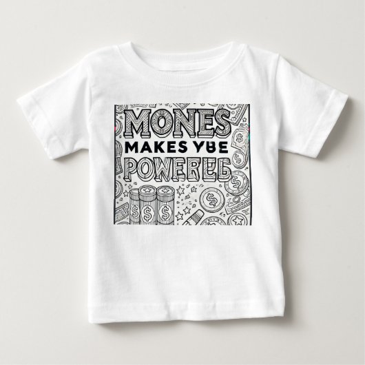 「財力」Tシャツ ベビーTシャツ (正面)