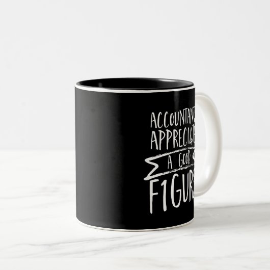 財務おもしろい会計事務所ユーモア ツートーンマグカップ (正面右)