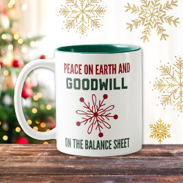 財務おもしろいMug営業所の同僚 ツートーンマグカップ