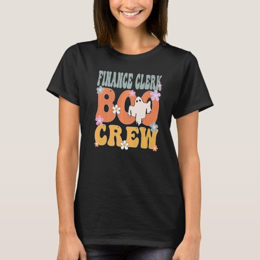 財務の事務員Booクルー幽霊のGroovyハロウィン Tシャツ (正面)