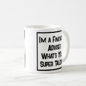 財務アドバイザーすごいの人材。コーヒーマグ コーヒーマグカップ (正面右)