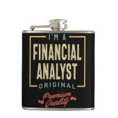 財務アナリスト役職タイトル男性の女性ギフト フラスク (正面)