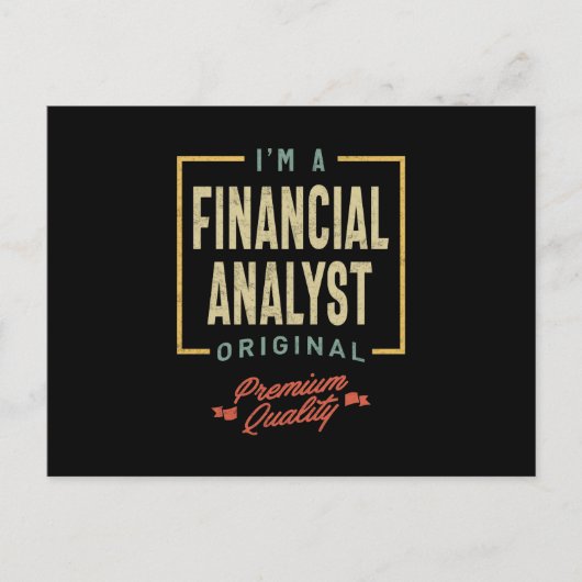 財務アナリスト役職タイトル男性の女性ギフト ポストカード (正面)